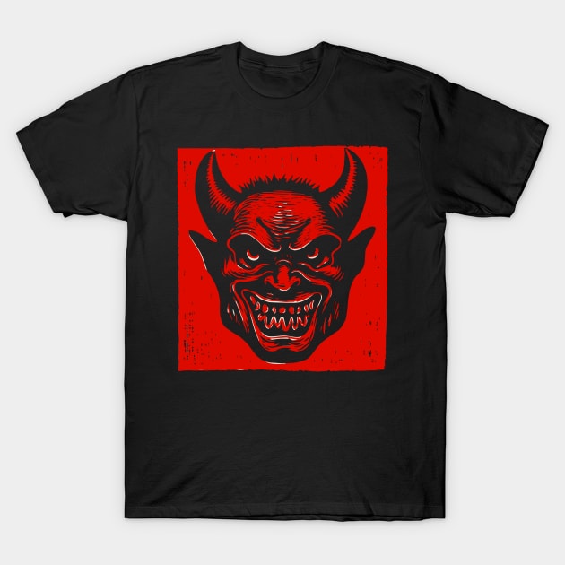 Lino Cut Devil T-Shirt by n23tees